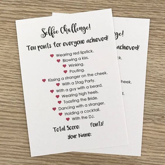 selfie challange hen party games