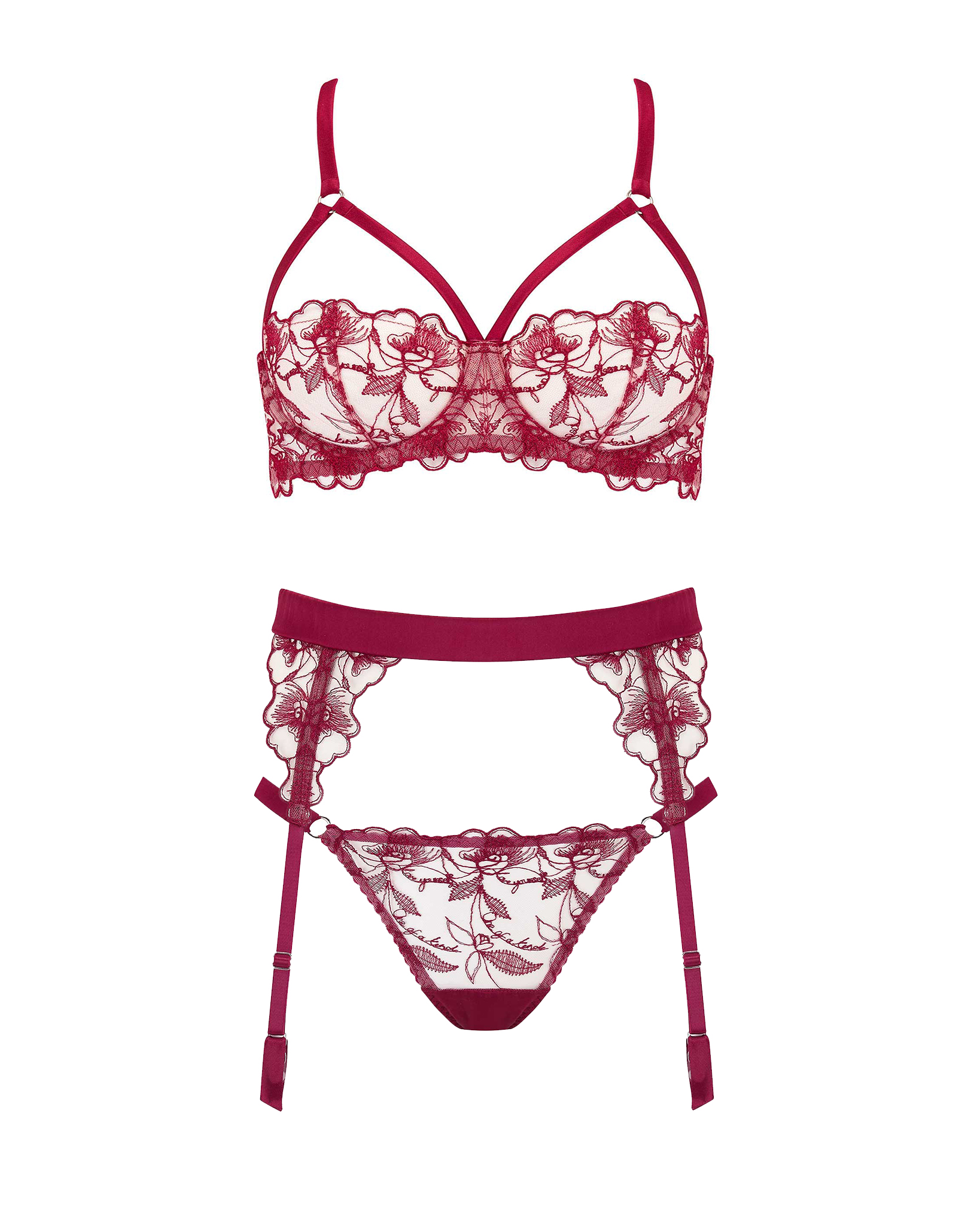Marilyn Strap balcony bra set