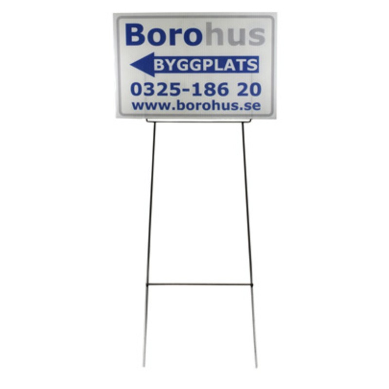 Mäklarskylt - 50x17 cm | vit
