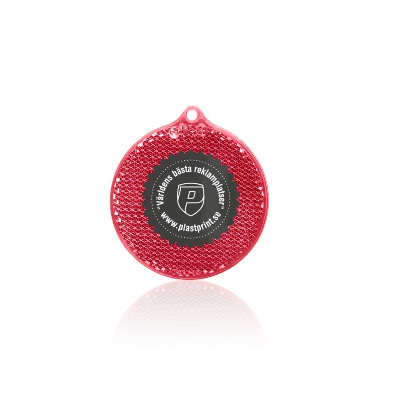 Reflexbricka Rund  Ø 55 mm | röd