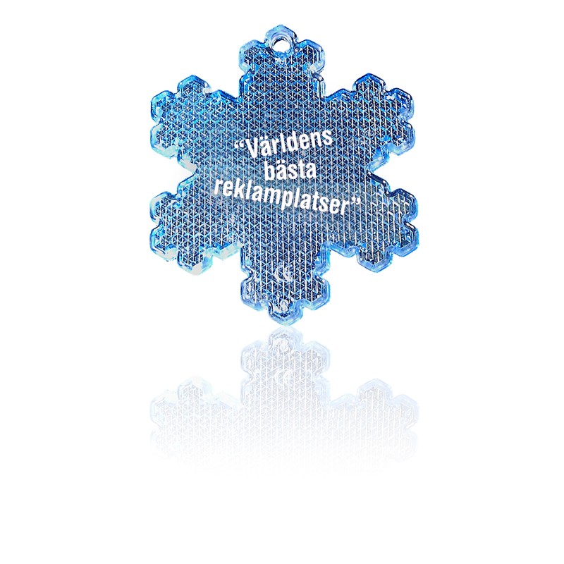 Reflexbricka Snöflinga 58x66 mm | blå
