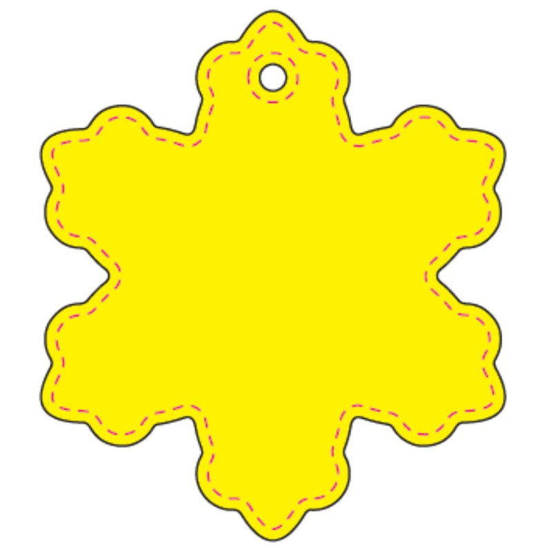 Hanger Snöflinga 52x60 mm | flourgul