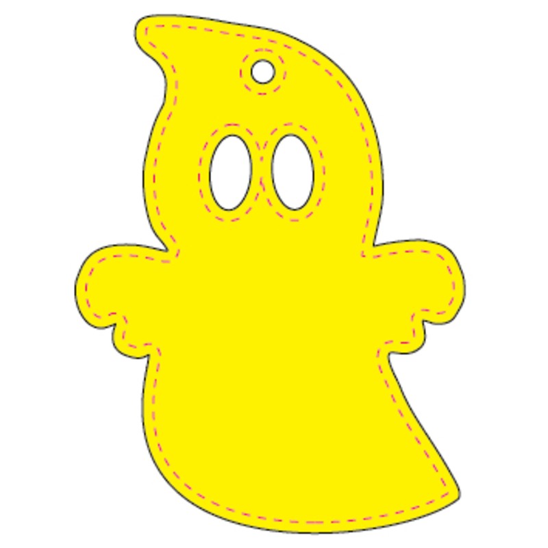 Hanger Spöke 51x67 mm | flourgul