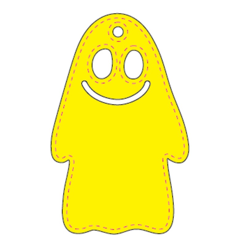 Hanger Spöke #2 40x64 mm | flourgul