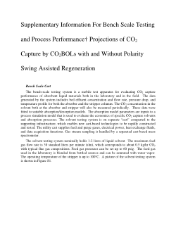 Bench Scale Testing And Process Performance Projections Of Co2