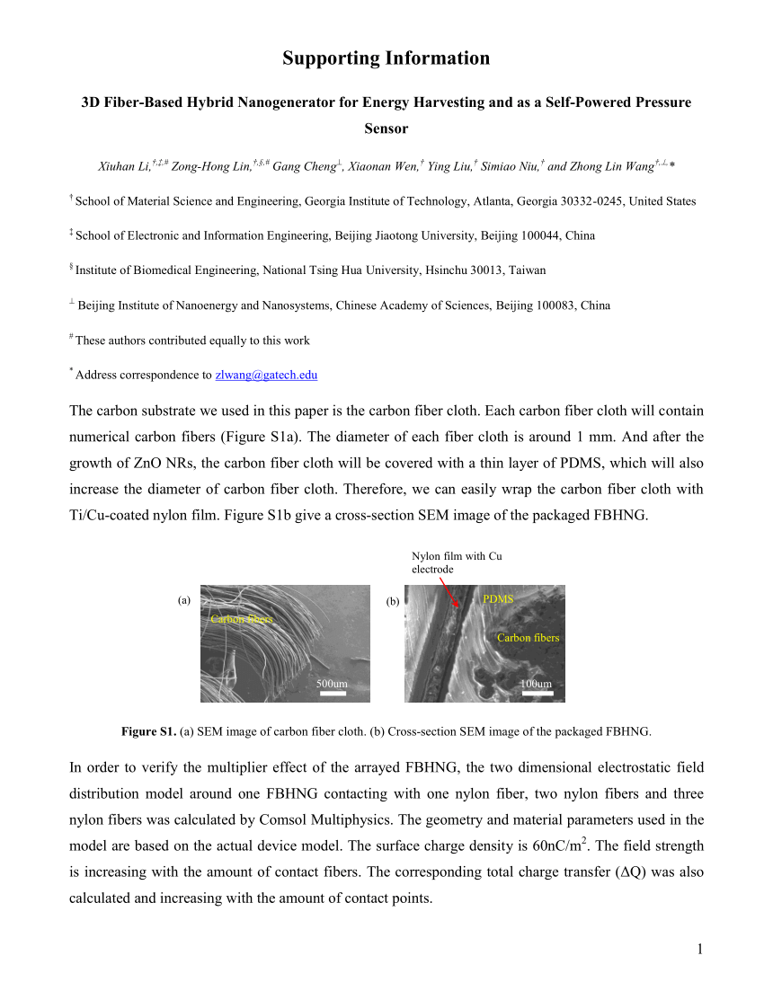 3d Fiber Based Hybrid Nanogenerator For Energy Harvesting - 