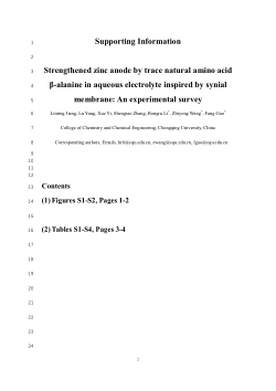 Strengthened
Zinc Anode by Trace Natural Amino Acid
β‑Alanine in Aqueous Electrolyte Inspired by Synial Membrane:
An Experimental Survey