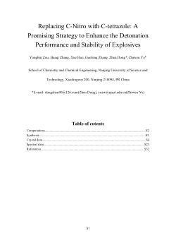 Replacing C‑Nitro
with C‑Tetrazole:
A Promising Strategy to Enhance the Detonation Performance and Stability
of Explosives