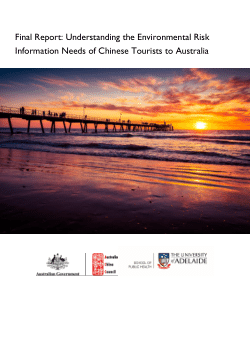 Understanding the environmental risk communication needs  of Chinese tourists: FINAL REPORT
