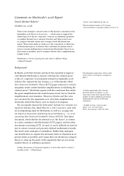 Comments on Mochizuki’s 2018 Report