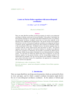 A note on Navier-Stokes equations with non-orthogonal coordinates