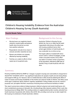<b>Children’s Housing Instability: Evidence from the Australian Children’s Housing Survey</b>