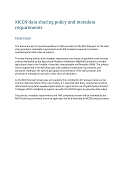 MCCN Data Sharing Policy and Metadata Requirements v. 1.2