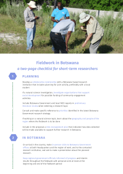 Fieldwork in Botswana: a two-page checklist for short-term researchers