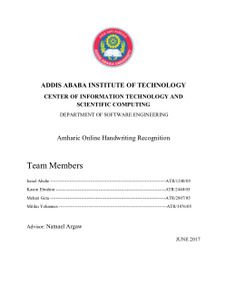 Amharic Online Handwriting Recognition