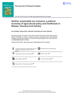 Neither sustainable nor inclusive: a political economy of agricultural policy and livelihoods in Malawi, Tanzania and Zambia