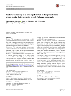 Water availability is a principal driver of large-scale land cover spatial heterogeneity in sub-Saharan savannahs