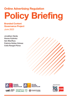 Online Advertising Regulation Policy Briefing (Branded Content Governance Project, June 2023)