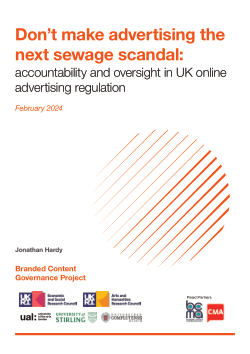 Short Commentary and Report on UK online advertising regulation produced by the Branded Content Governance Project.