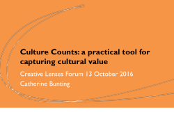 Culture Counts: A practical tool for capturing cultural value