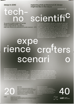 Design in 2040 Technoscientific Experience Crafters 2040 scenario poster
