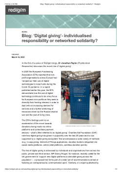 Blog: ‘Digital giving’- individualised responsibility or networked solidarity