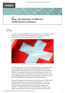 Blog: Simultaneity of different redistribution practices