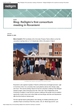 Blog_ ReDigIm’s first consortium meeting in Rovaniemi - Redigim ReDigIm's first consortium meeting in Rovaniemi.pdf