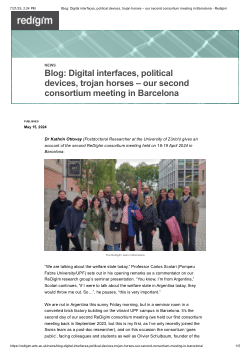 Blog: Digital interfaces, political devices, trojan horses – our second consortium meeting in Barcelona