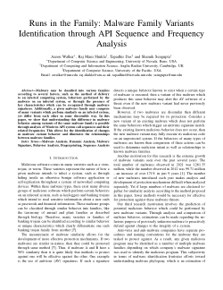Runs in the Family: Malware Family Variants Identification through API Sequence and Frequency Analysis