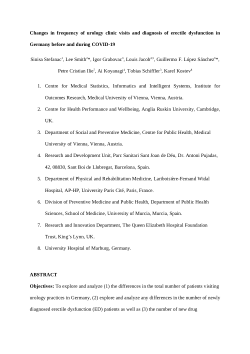 Changes in frequency of urology clinic visits and diagnosis of erectile dysfunction in Germany before and during COVID-19