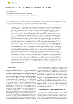 Landscapes of Variability: An Aesthetics of Variation
