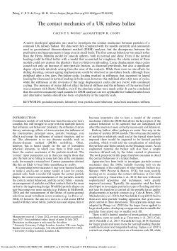 The contact mechanics of a UK railway ballast