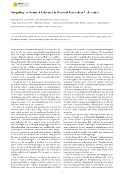 Navigating the Nexus of Relevance in Doctoral Research in Architecture