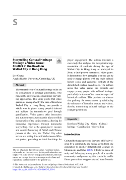 Storytelling Cultural Heritage Through a Video Game: Conflict in the Kowloon Walled City in Hong Kong