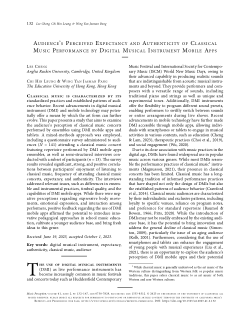Audience’s Perceived Expectancy and Authenticity of Classical Music Performance by Digital Musical Instrument Mobile Apps