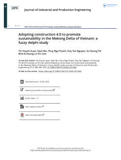 Adopting construction 4.0 to promote sustainability in the Mekong Delta of Vietnam: a fuzzy delphi study
