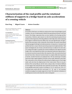 Characterization of the road profile and the rotational stiffness of supports in a bridge based on axle accelerations of a crossing vehicle