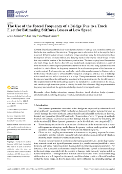 The Use of the Forced Frequency of a Bridge Due to a Truck Fleet for Estimating Stiffness Losses at Low Speed