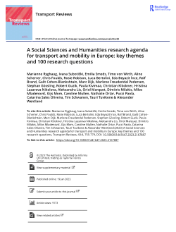 A Social Sciences and Humanities research agenda for transport and mobility in Europe: key themes and 100 research questions