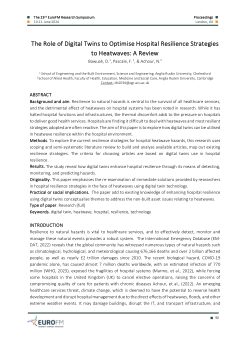The Role of Digital Twins to Optimise Hospital Resilience Strategies toHeatwaves: a Review