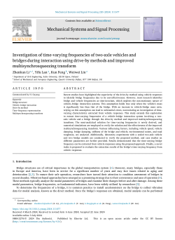 Investigation of time-varying frequencies of two-axle vehicles and bridges during interaction using drive-by methods and improved multisynchrosqueezing transform