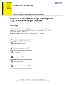 Sequences in architecture: Sergei Ejzenštejn and Luigi Moretti, from images to spaces