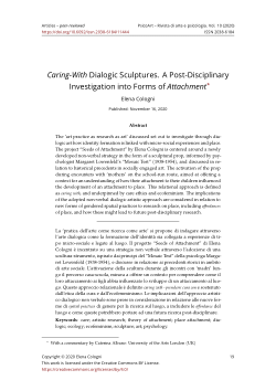 Caring-With Dialogic Sculptures. A Post-Disciplinary Investigation into Forms of Attachment