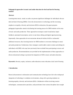 Pedagogical approaches in music and audio education for deaf and hard-of-hearing students