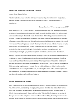 Introduction: The Working Class at Home, 1790–1940