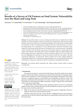 Results of a survey of UK farmers on food system vulnerability over the short and long term
