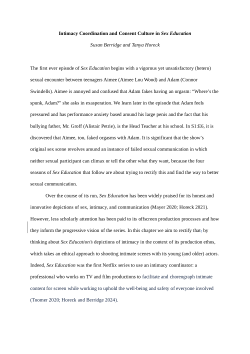 Intimacy Coordination and Consent Culture in Sex Education