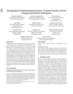 Designing for Transformative Futures: Creative Practice, Social Change and Climate Emergency