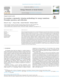 Co-creating a community visioning methodology for energy transitions: Principles, practices, and reflections